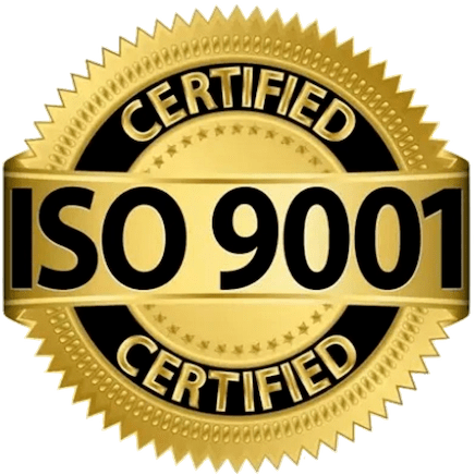 Displaying the ISO 9001 certification emblem, emphasizing our commitment to quality and standards on our website. This image signifies our dedication to delivering excellence and reliability in our products or services.